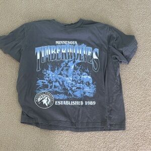 NBA Black Crewneck Tee with White Logo